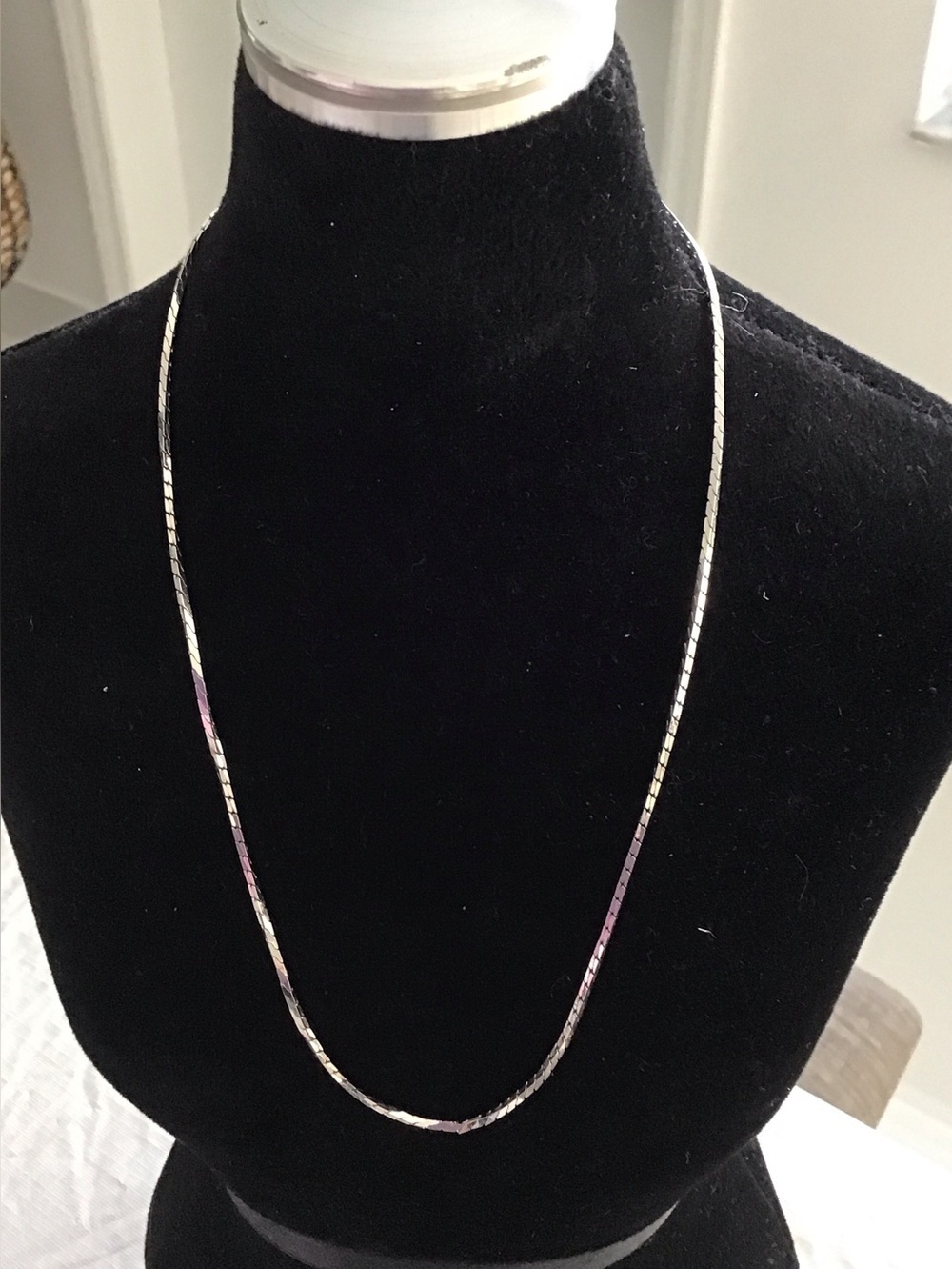 Avon Silver color Women's Flat Snake Chain Necklace